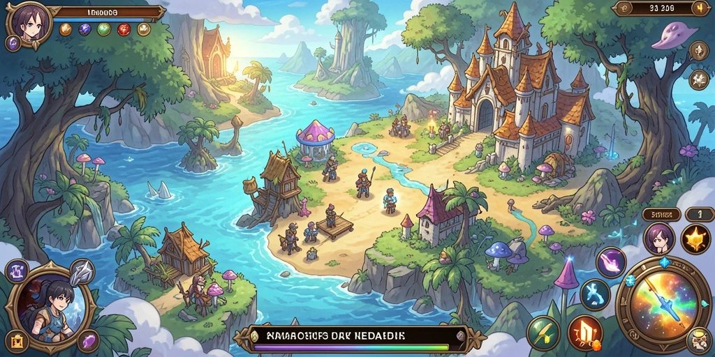 Tampilan awal game dengan karakter-karakter menarik.