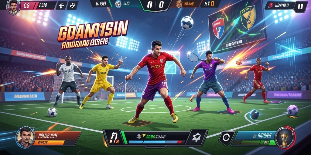 Screenshot menampilkan karakter utama dalam aksi warna-warni.