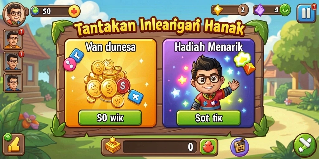 Screenshot menunjukkan karakter utama dalam misi epik.
